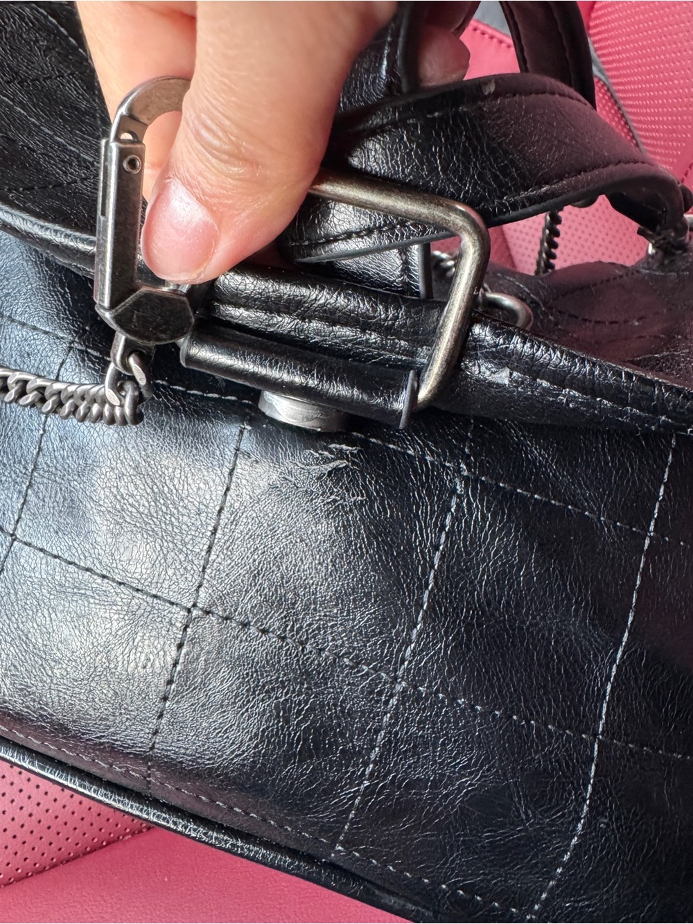 ZARA Black Quilted Vegan Leather Shoulder/Crossbody Bag - Picture 2 of 7